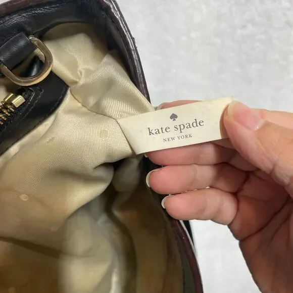 Kate Spade New York Black Leather Structured Satchel Handbag Missing Strap - Picture 9 of 16